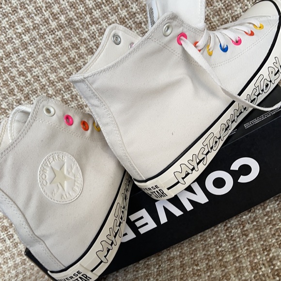 Converse Ctas Hi Egret/Hyper Pink/Black MEN`S - Picture 15 of 16